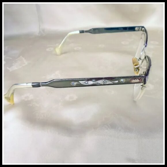 Vintage Cat Eye Glasses With Rhinestones 40s Retro Cateyes VFG - Picture 5 of 14